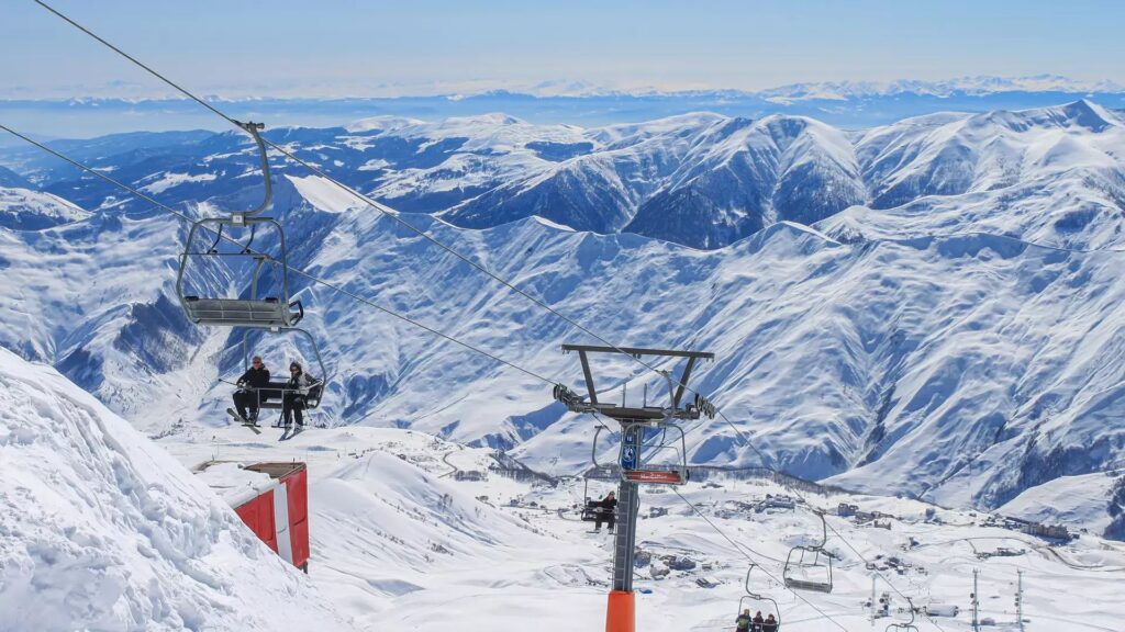 Gudauri im Winter. Skigebiet
